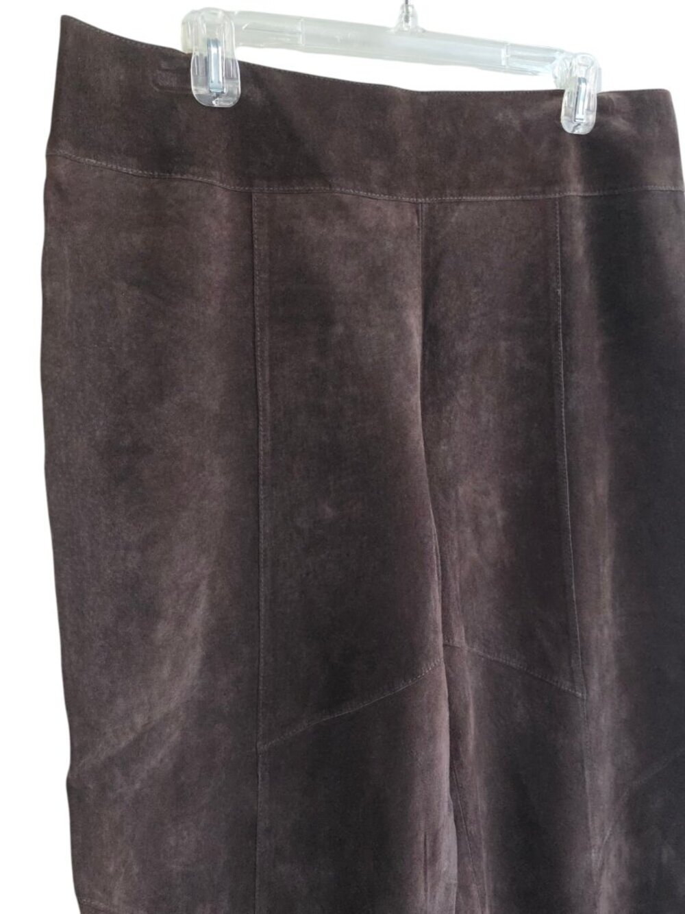 NWT Karen Kane brown leather winter rose suede gaucho pants - Picture 4 of 8